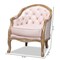 Baxton Studio Genevieve Light Pink Velvet Upholstered White-Washed Oak Wood Armchair 156-9492 - alternate 3